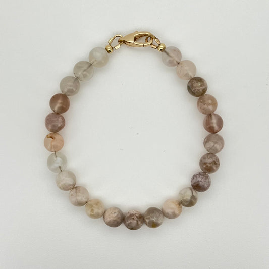 Bloom with Gentle Strength in Cherry Blossom Agate Bracelets (6mm)