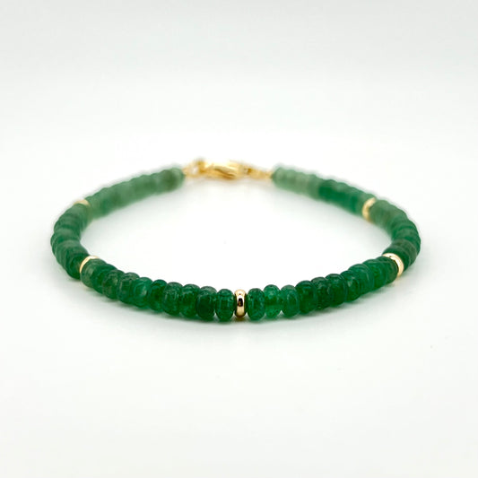 Unlock Prosperity with Natural Aventurine Bracelet (2x4mm) Reiki Healing Stone