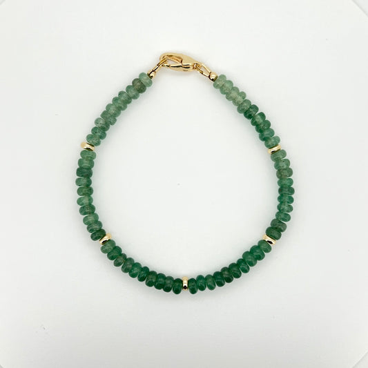 Unlock Prosperity with Natural Aventurine Bracelet (2x4mm) Reiki Healing Stone