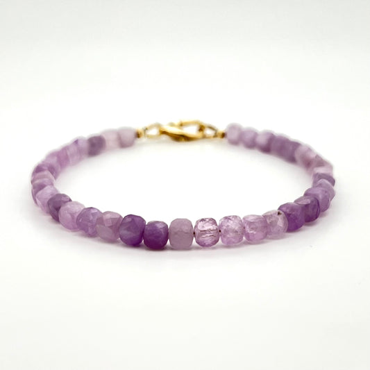 Heal Emotions with Soft Purple Kunzite Bracelet (4mm)