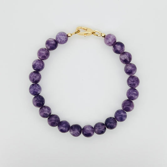 Balance Emotional Waves with Natural Lepidolite Bracelet 6mm)