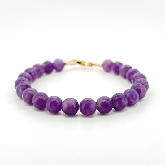 Balance Emotional Waves with Natural Lepidolite Bracelet 6mm)