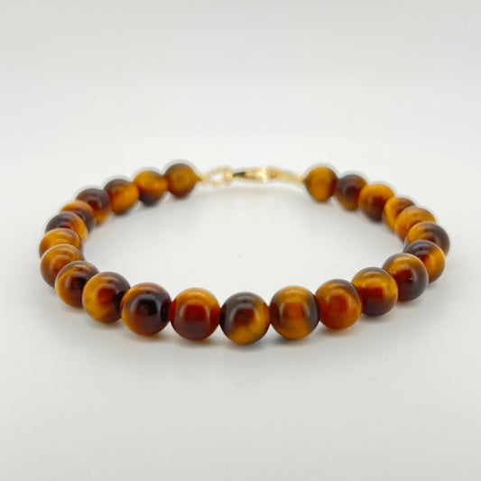 Gain Courage with Tiger's Eye Bracelet （6mm) Reiki Healing Stone