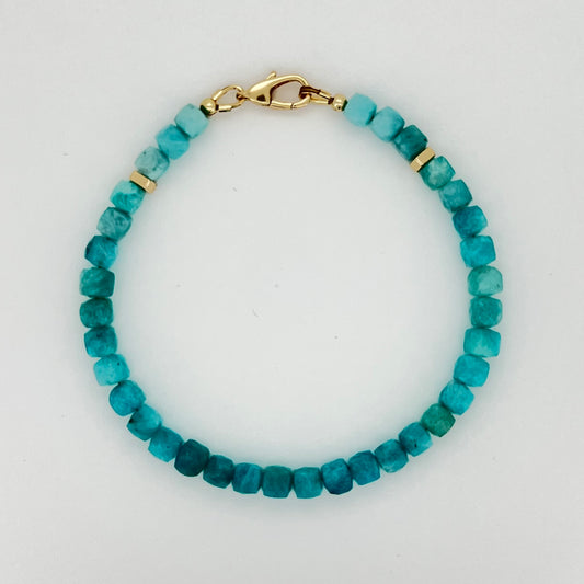 Balance Emotions with Soothing Amazonite Bracelet (4mm) Reiki Healing Stone