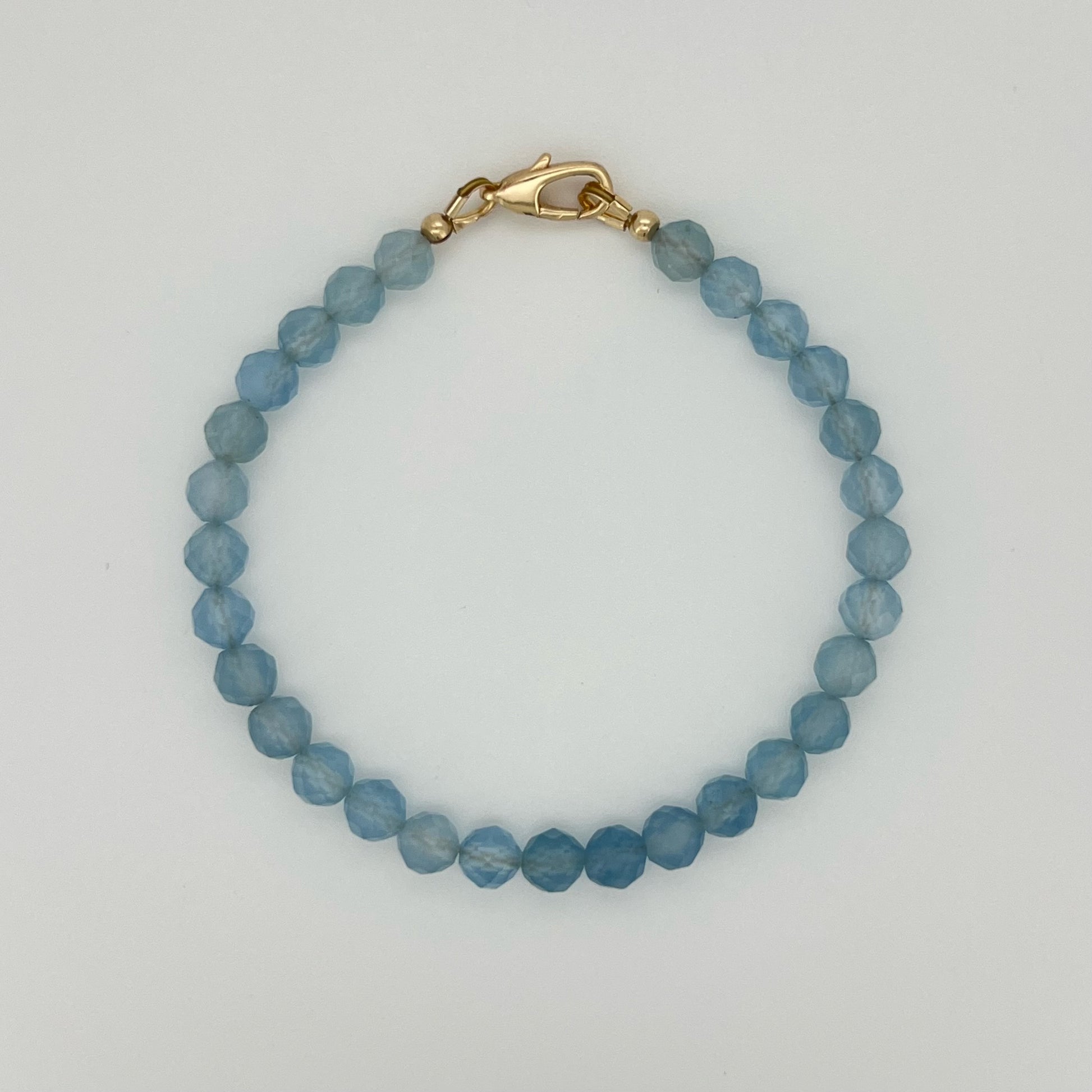Flow with Calm Using Aquamarine Bracelet （4.5-5mm) Reiki Healing Stone