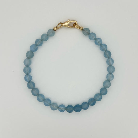 Flow with Calm Using Aquamarine Bracelet （4.5-5mm) Reiki Healing Stone