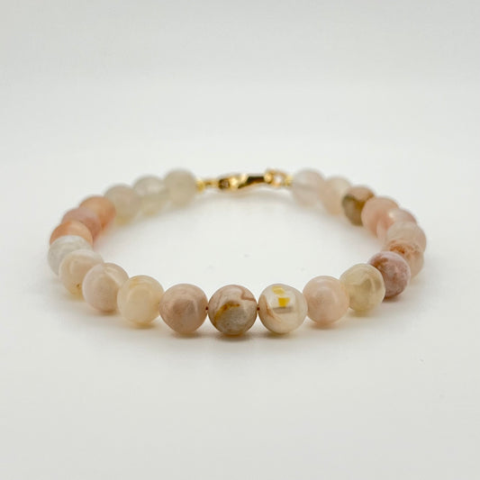 Bloom with Gentle Strength in Cherry Blossom Agate Bracelets （6mm)