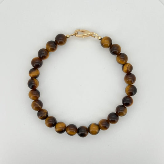 Gain Courage with Tiger's Eye Bracelet （6mm) Reiki Healing Stone