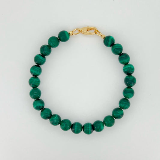 Transform Energy with Striking Malachite Bracelet (6mm) Reiki Healing Stone