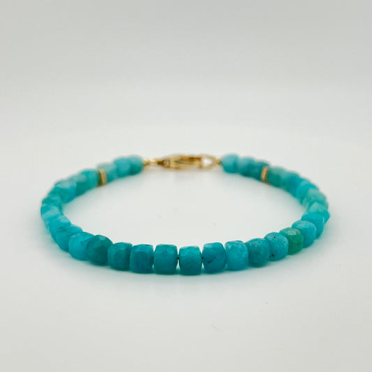 Balance Emotions with Soothing Amazonite Bracelet (4mm) Reiki Healing Stone