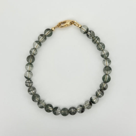Attract Wealth with Lush Green Phantom Quartz Bracelet （5mm)