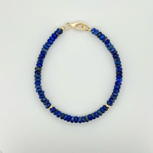 Enhance Wisdom with Royal Lapis Lazuli Bracelet (2x4mm) Reiki Healing Stone