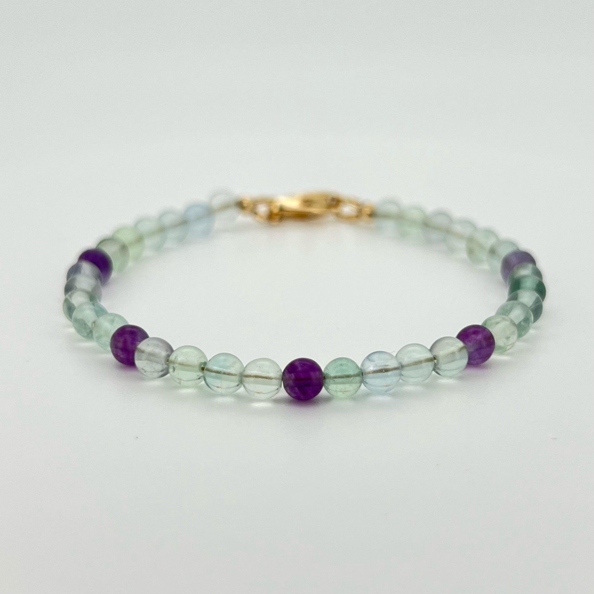 Sharpen Focus with Multicolored Fluorite Bracelet (4mm) Reiki Healing Stone