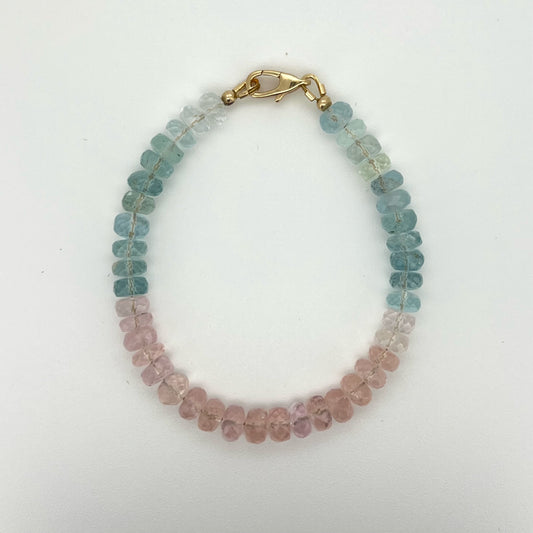 Embrace Love with Delicate Morganite Bracelet (5.6-6.2mm) Reiki Healing Stone