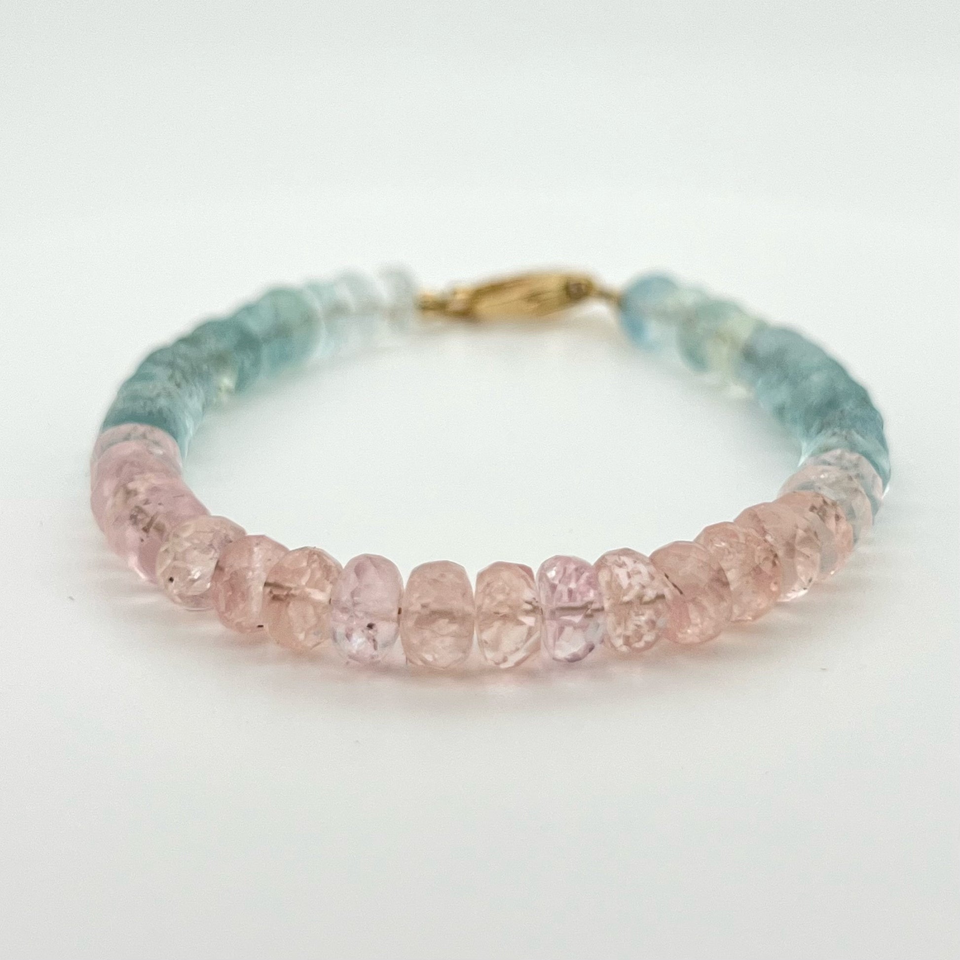 Embrace Love with Delicate Morganite Bracelet (5.6-6.2mm) Reiki Healing Stone